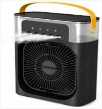 18-Inch Portable Mini Air Cooler Fan with Water Spray, USB Powered, 3-Speed Cooling & LED Light