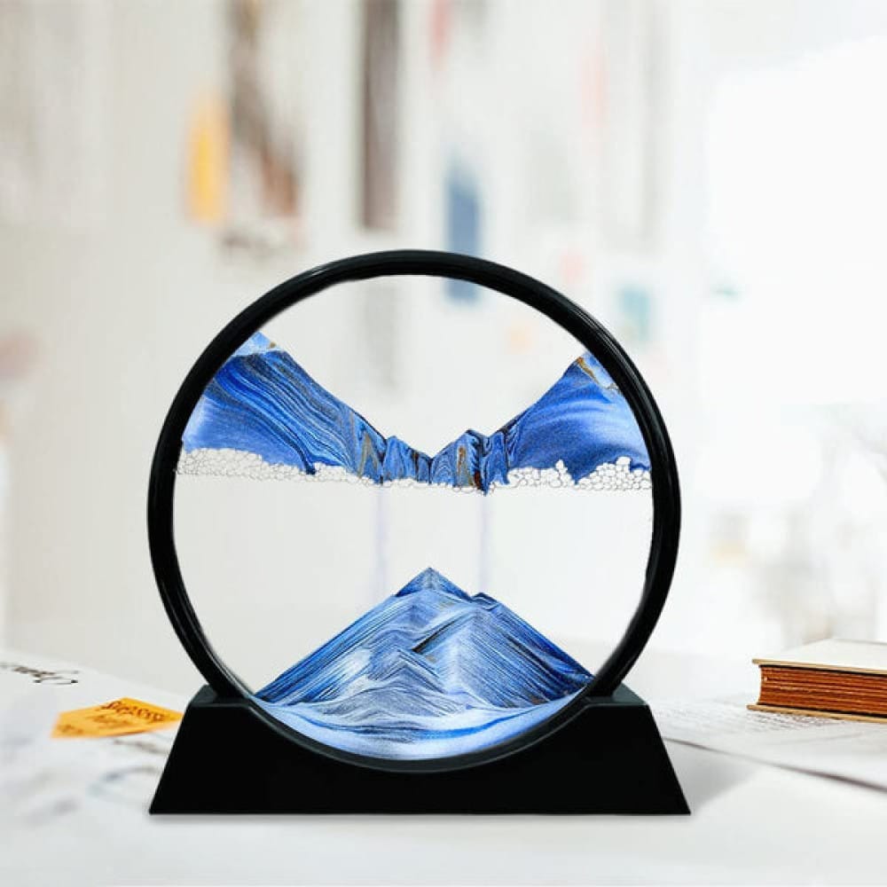 3D Moving Sand Art Lamp - Flowing Sand Painting Picture Dynamic Hourglass Decorative Desk Ornament Office Home Decor Lamp (Random Color)